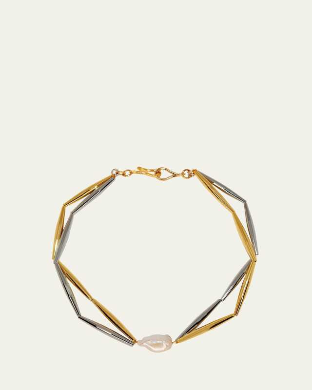 Helia Duo Necklace with Pearl